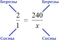 пропорция 2 к 1 как 240 к x