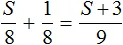 s na 8 plus 1 na 8 ravno s plus 3 na 9