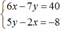 6x minus 7y ravno 40 step 1