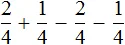 2 na 4 plus 1 na 4 minus 3 na 4 minus 1 na 4