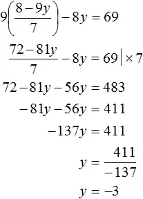 7x plus 9y ravno 8 step 3