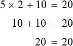 5x plus 10 ravno 20 step 5