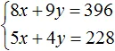 2xna9 plus yna4 ravno 11 step 3