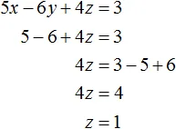 5x minus 6y plus 4z ravno 3 step 6