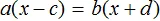 a x minus c ravno b x plus d