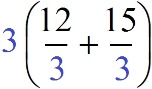 вынесение общего множители 12 плюс 15