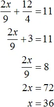 2xna9 plus yna4 ravno 11 step 5