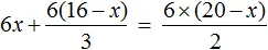 x plus 11 minus x na 3 ravno 20 minus na 2 step 3
