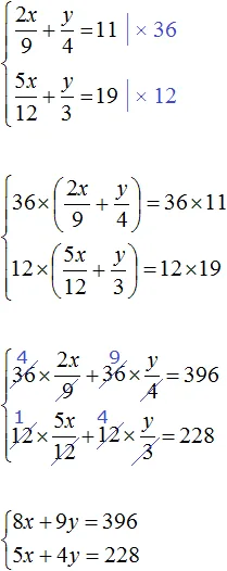 2xna9 plus yna4 ravno 11 step 2