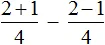 2 plus 1 na 4 minus 3 minus 1 na 4