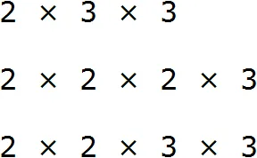 разложения чисел 18 24 и 36