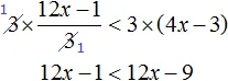 12x - 1 na 3 m 4x -3 step 2