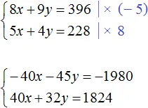 2xna9 plus yna4 ravno 11 step 4
