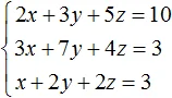 2x plus 3y plus 5z ravno 10 step 1