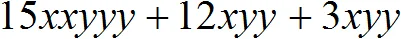 15xxyyy na 12xyy na 3xyy