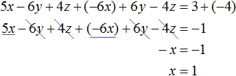 5x minus 6y plus 4z ravno 3 step 3