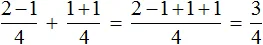 2 minus 1 na 4 plus 1 plus 1 na 4 step 4