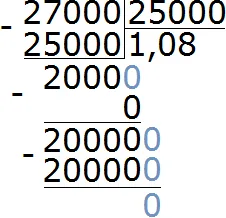 27000 разделить на 25000 равно одна целая 8 сотых