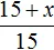 15 plus x na 15