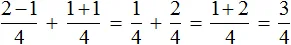 2 minus 1 na 4 plus 1 plus 1 na 4 step 3