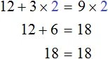 12 plus 3x ravno 9x step 2