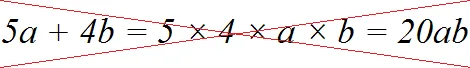 5a плюс 4б не равно двадцть аб
