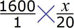1600 на 1 как x на 20 пропорция рисунок
