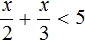 x na 2 plus x na 3 less 5