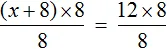 x+8 на 8 равно 12 на 8 решить уравнение шаг 2