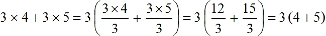 вынесение множителя 3 на 4 плюс 3 на 5 деление в скобках